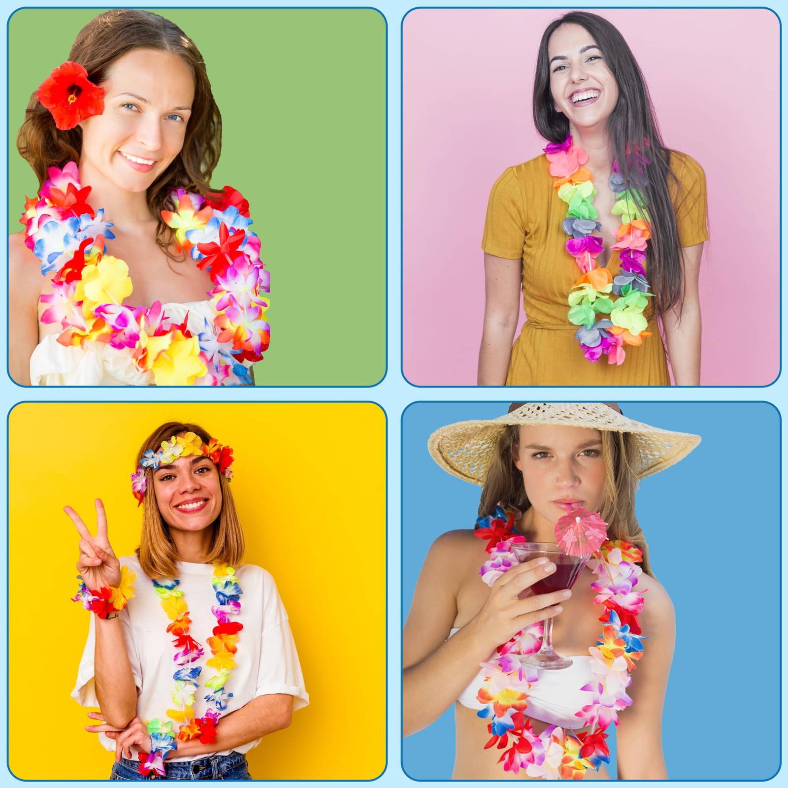 Luau Party Decorations 24 Pack Leis for Luau Party | Hawaiian Decorations Fa…