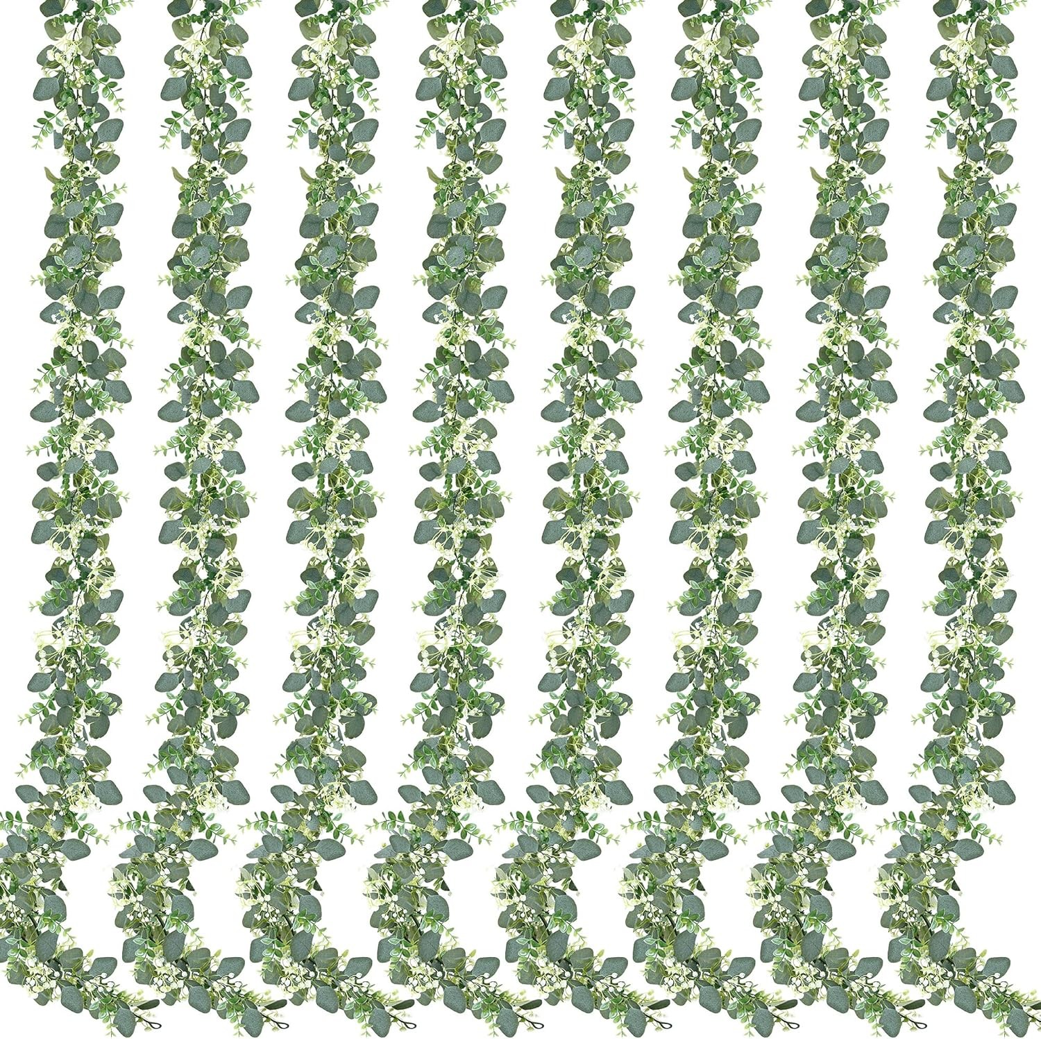 2 Pack Artificial Greenery Hanging Eucalyptus Leaves Garlands for Table Wedding
