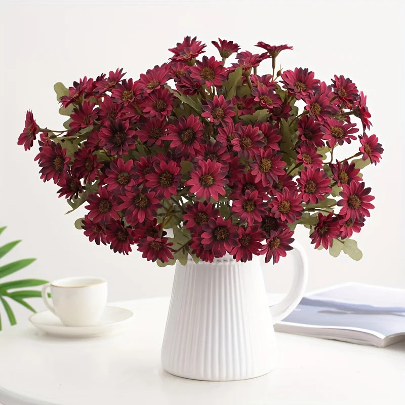 1/3PCS Artificial Silk Gerbera Daisy Flower Realistic Faux Decor for Home Garden