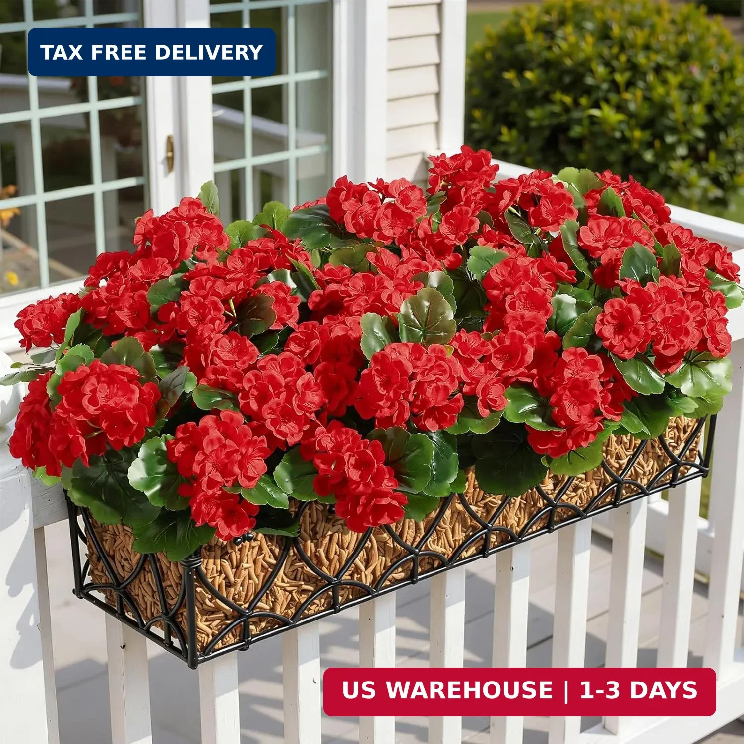 Alupssuc 8Pcs Artificial Geranium Flowers for Outdoors Decoration Silk Floral, U