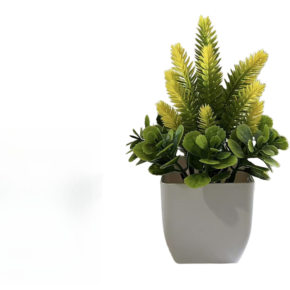 Lavender Bonsai Artificial Plant in Compact 11cm Wide Square Pot for Patio