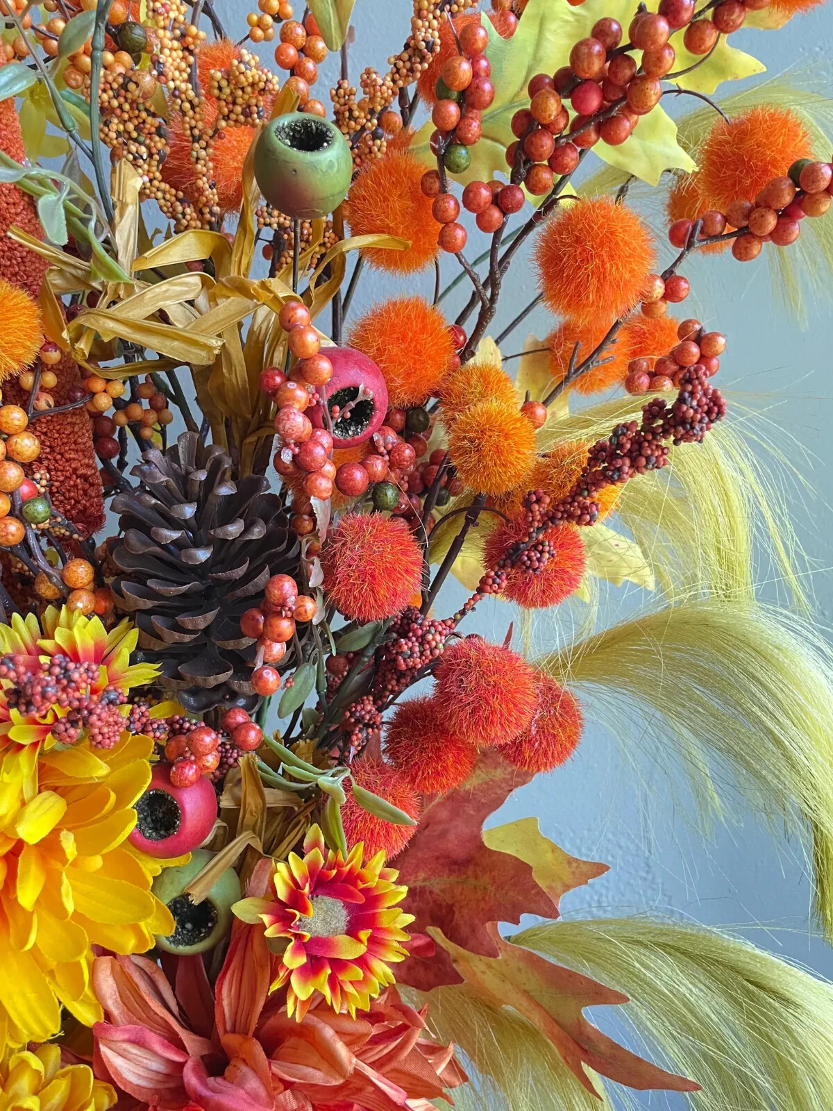 Large Fall Floral Arrangement, Thanksgiving Table Centerpiece, Autumn Decor