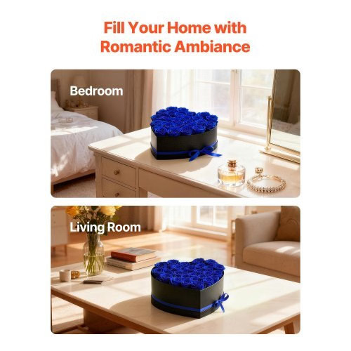 Forever Flowers, 27 Preserved Roses in a Heart Shape Box, Eternal Flowers Immort