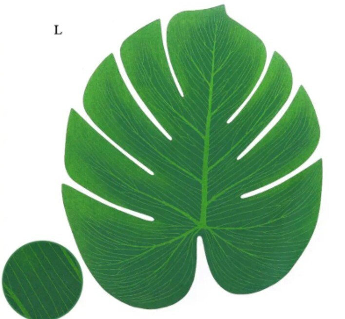 Large 12 PCS Tropical Hawaiian Artificial Palm Leaves Jungle Foliage Luau Party