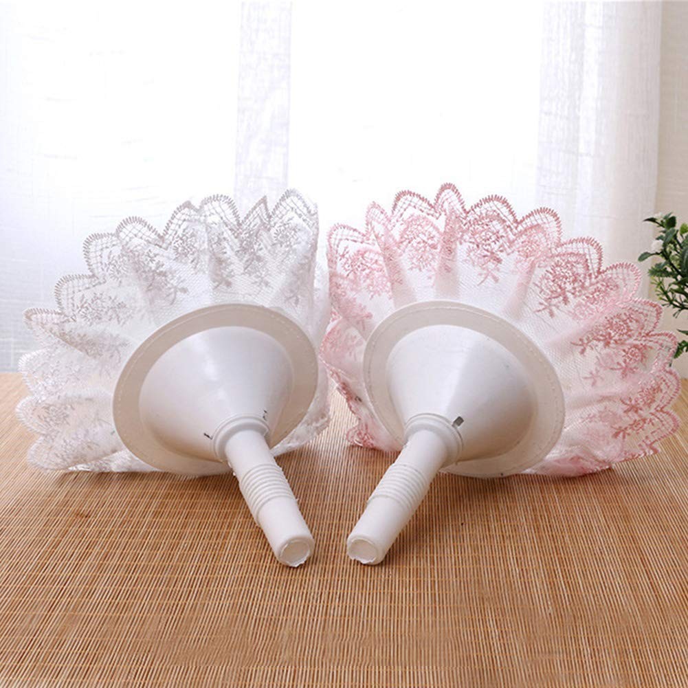 Bride Bouquet Holder DIY Wedding Foam Handle Lace Trim Artificial White Flower