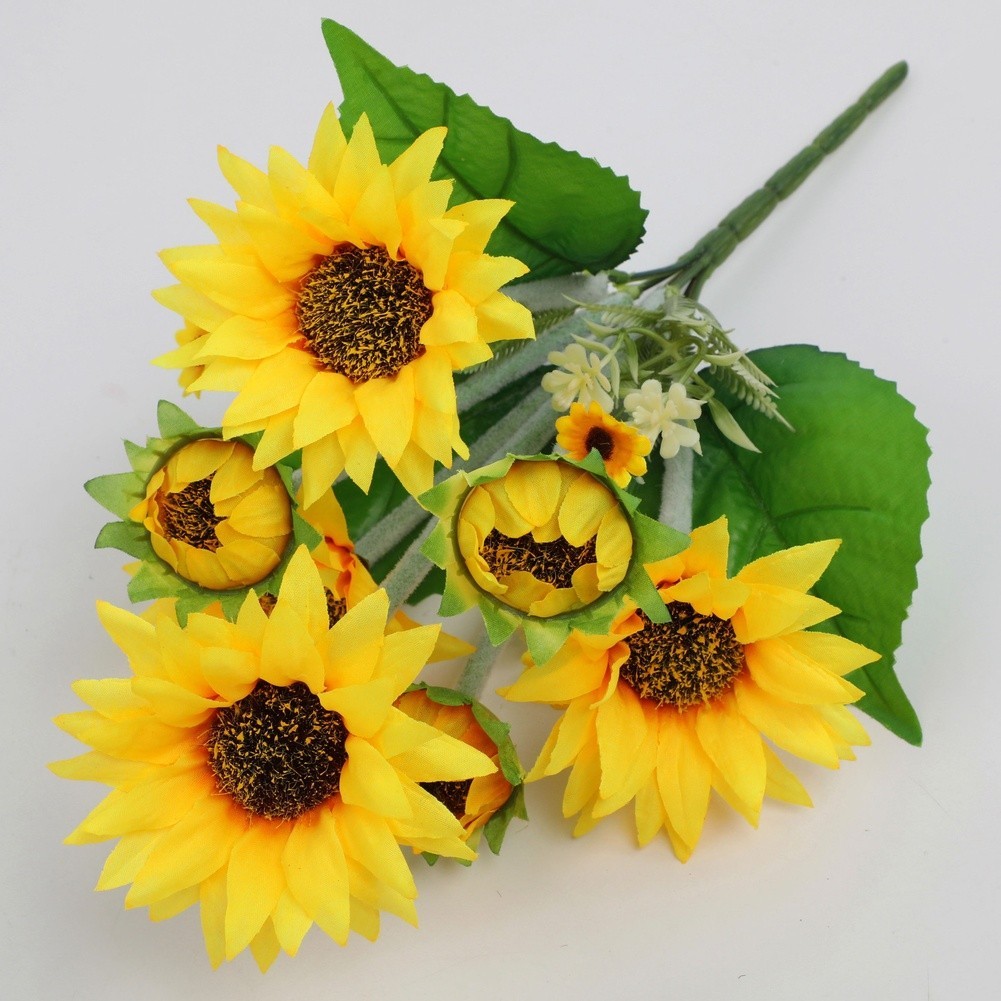 Silk Sunflower Bouquet 38cm 30cm 31cm for Wedding Home Decor Photography Props