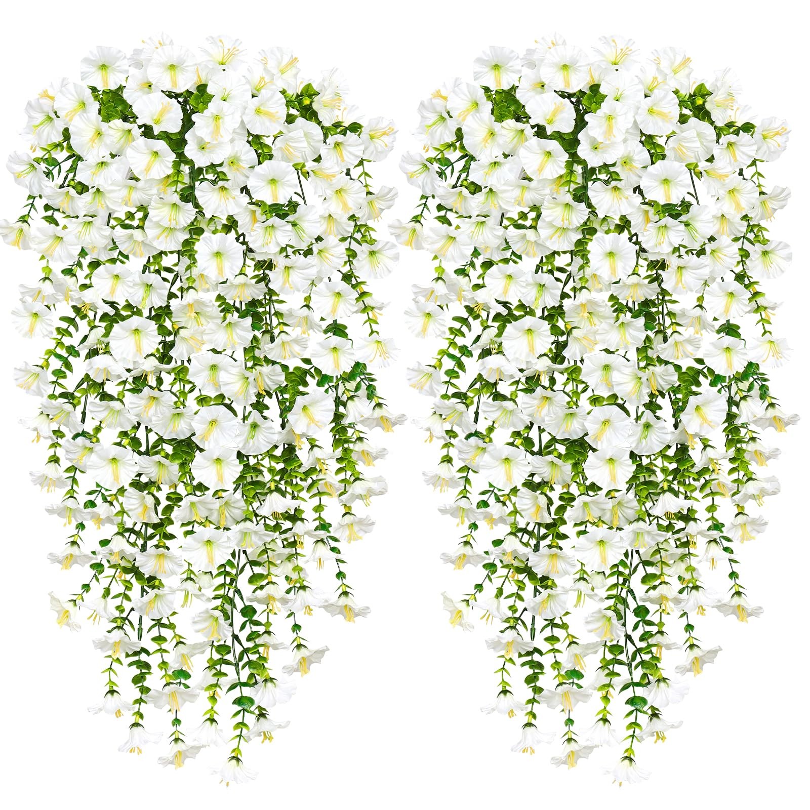 Artificial Fake Hanging Flowers Plants for Outdoor Decoration 2PCS Faux Silk …