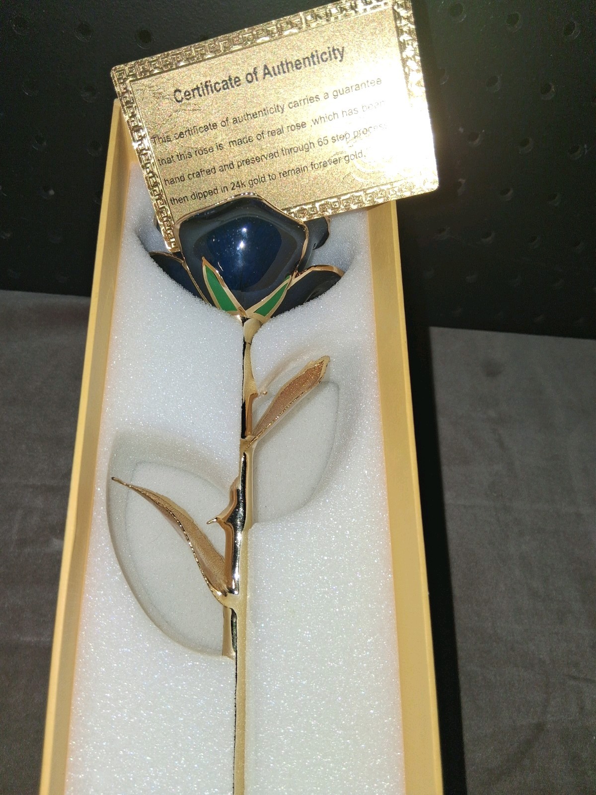 ZJchao 24k Gold Dipped Blue Rose Flower