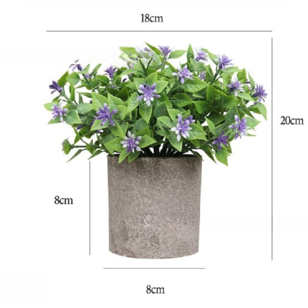 Artificial Decorative Potted Plant 22cm Faux Greenery for Office Home Desk