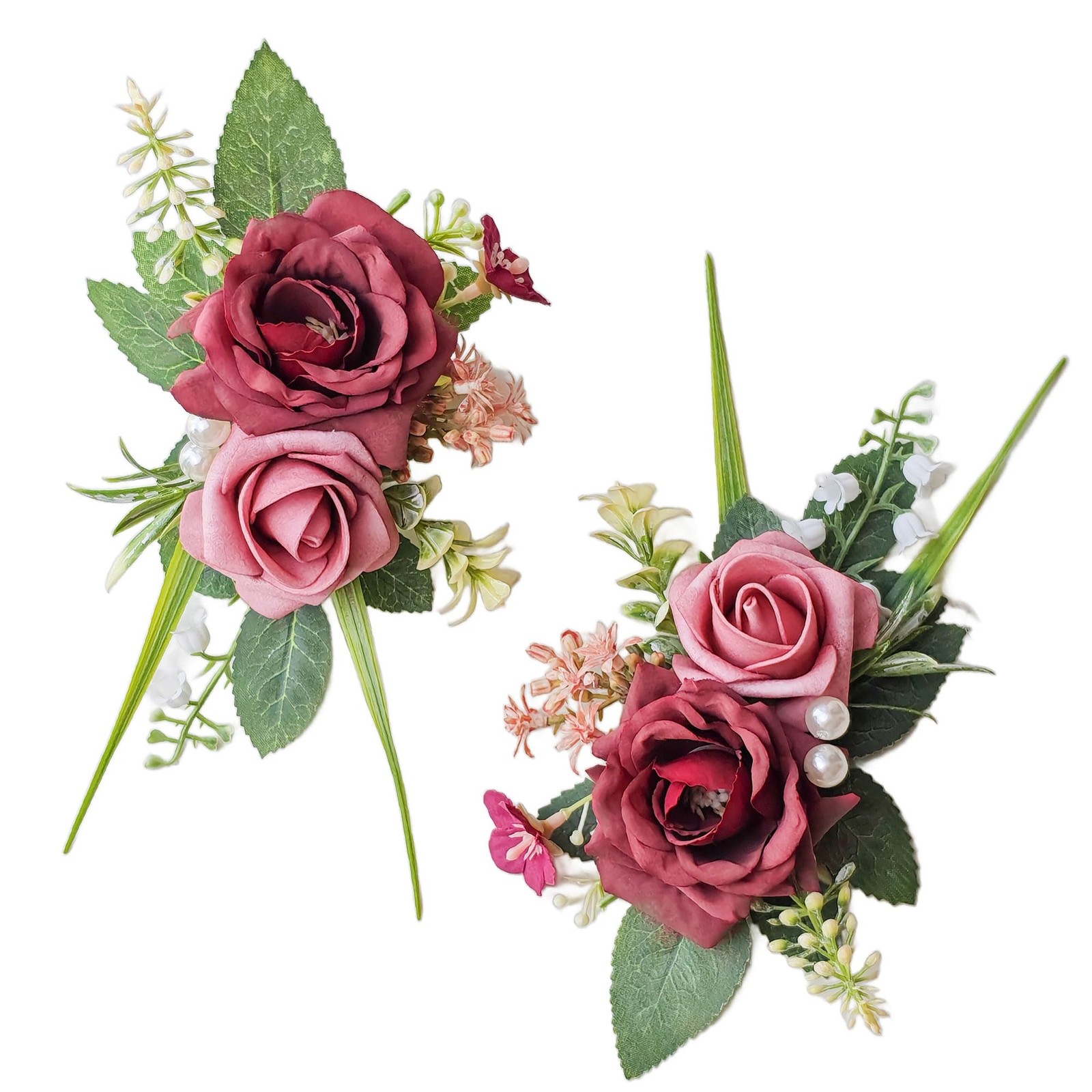 2pcs Boutonniere for Men – Suit Decor Flowers for Groom & Groomsmen Perfect f…