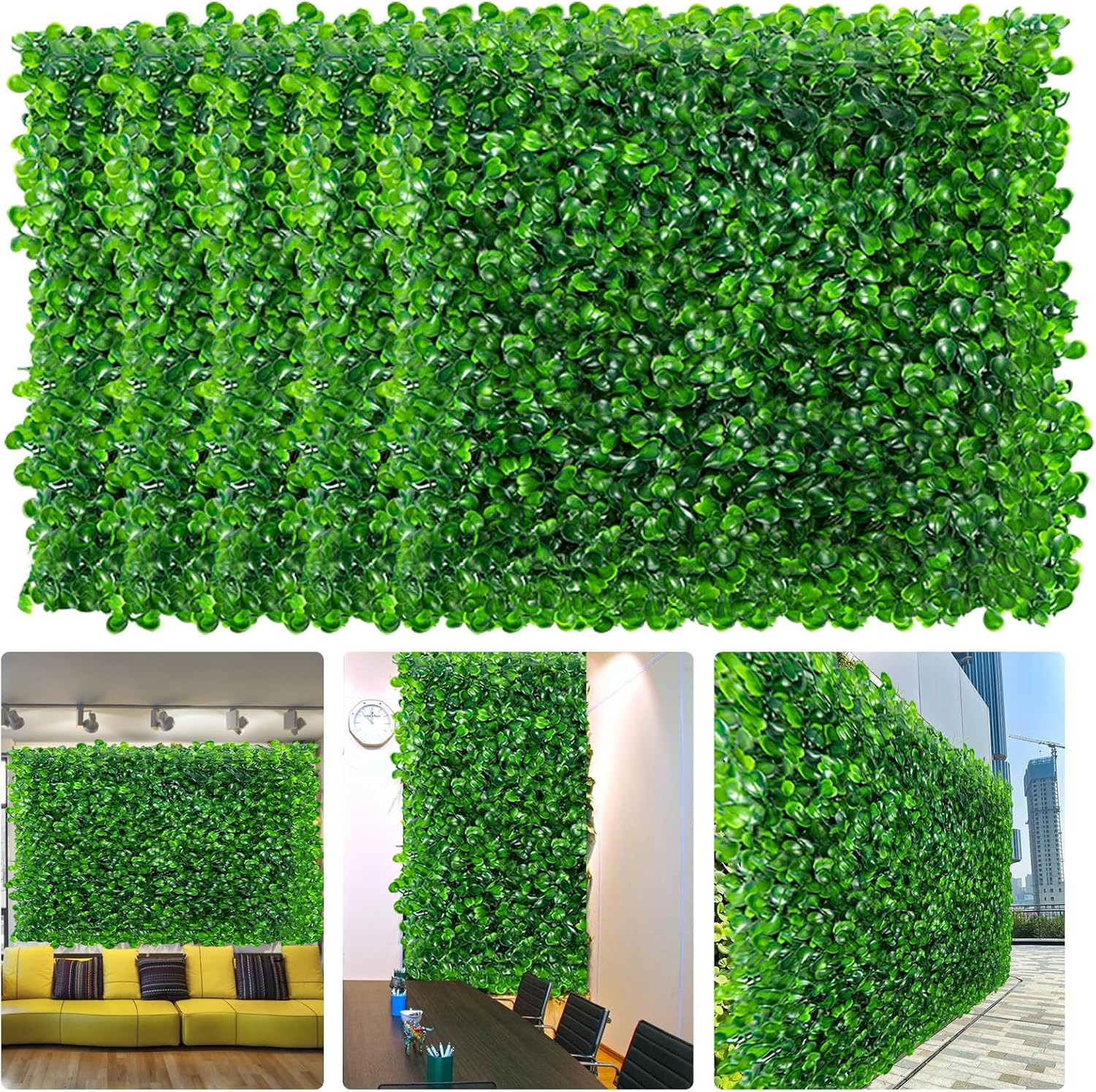 12 PCS Grass Wall Panels,10 X 10 Inch Grass Wall Panels,Artificial Boxwood Panel