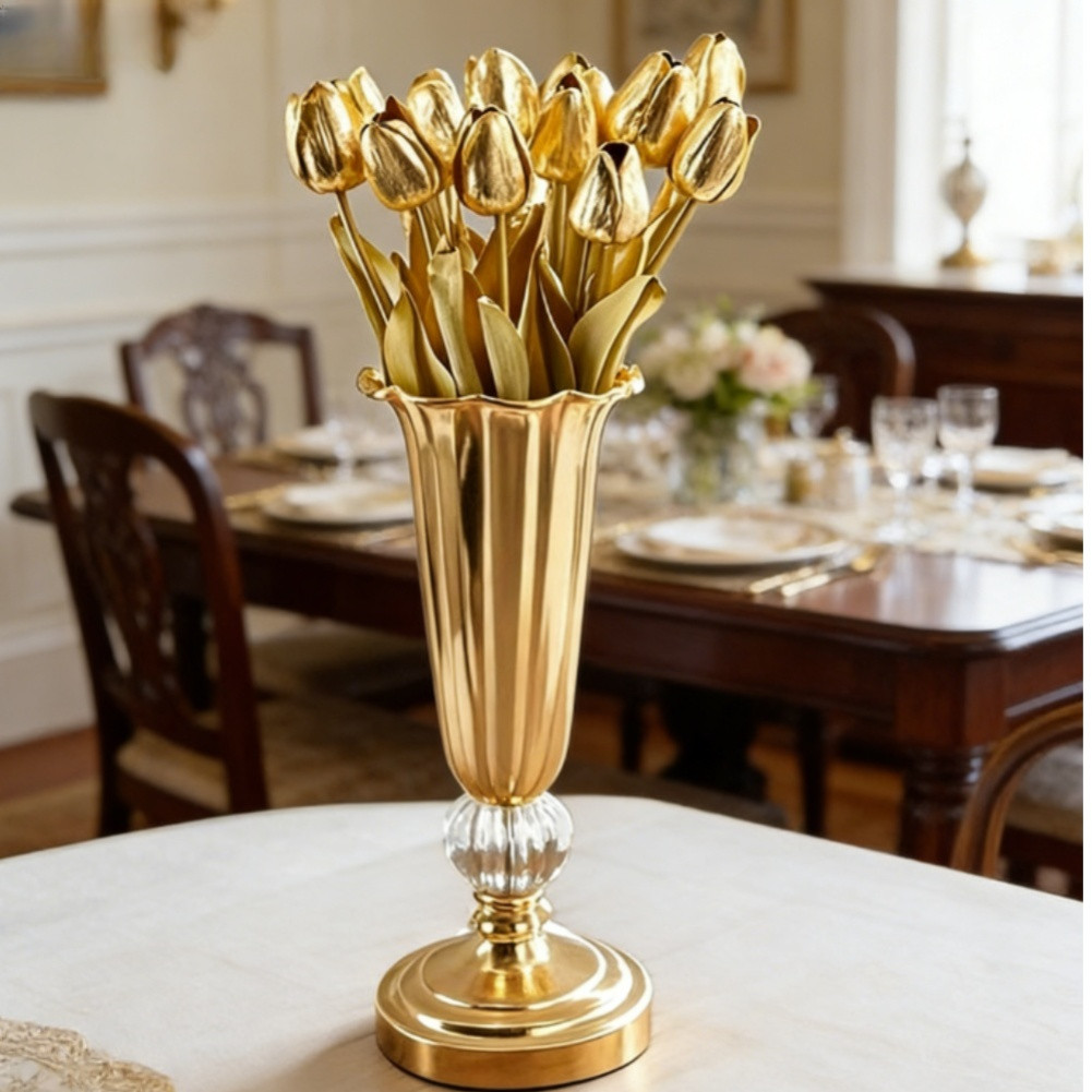 Luxury Look Artificial Tulips PU Plastic Iron Wire 34cm for Interior Decoration