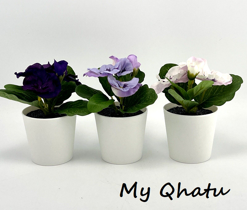 Ikea Fejka Artificial Potted Plant With Pot Set of 3 Flower Mix Purple/White NEW
