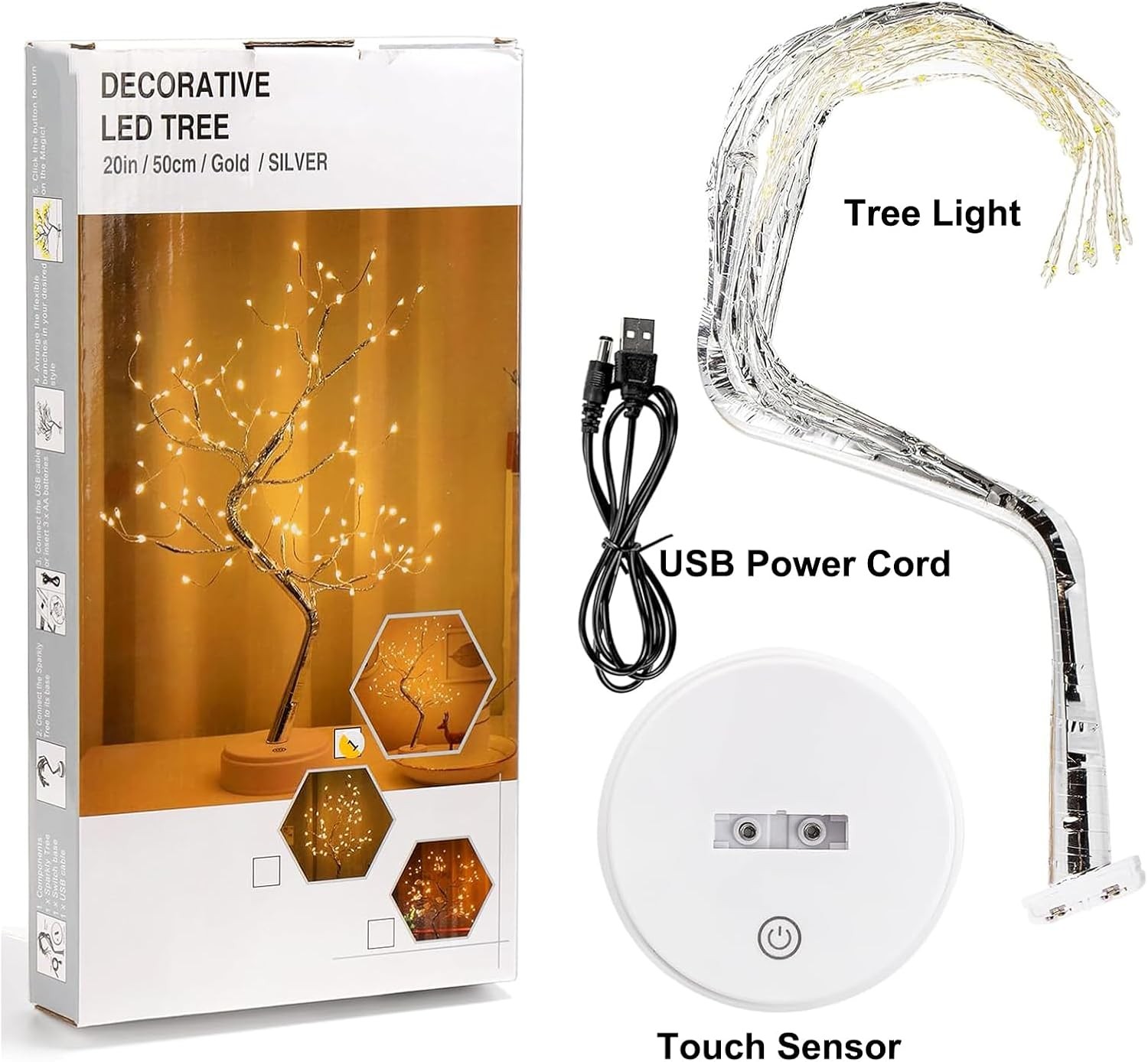Fairy Light Spirit Tree,20″ Tabletop Bonsai 108 20 inches, 108 LED Warm White