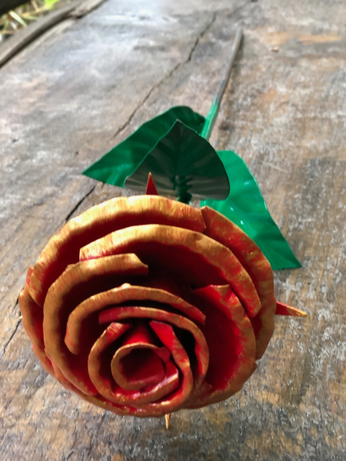 flower rose golden color dekoration floral metal roses steel for a gift