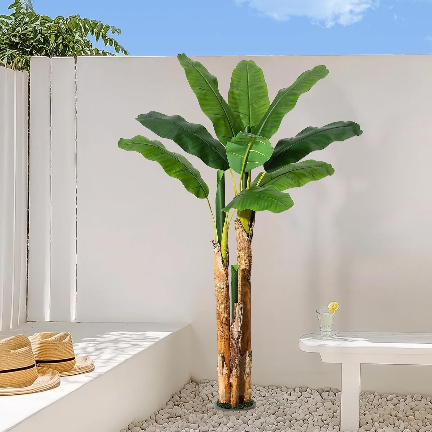 5ft Artificial Banana Tree Faux Tropical Green Plant for Indoor Outdoor Home