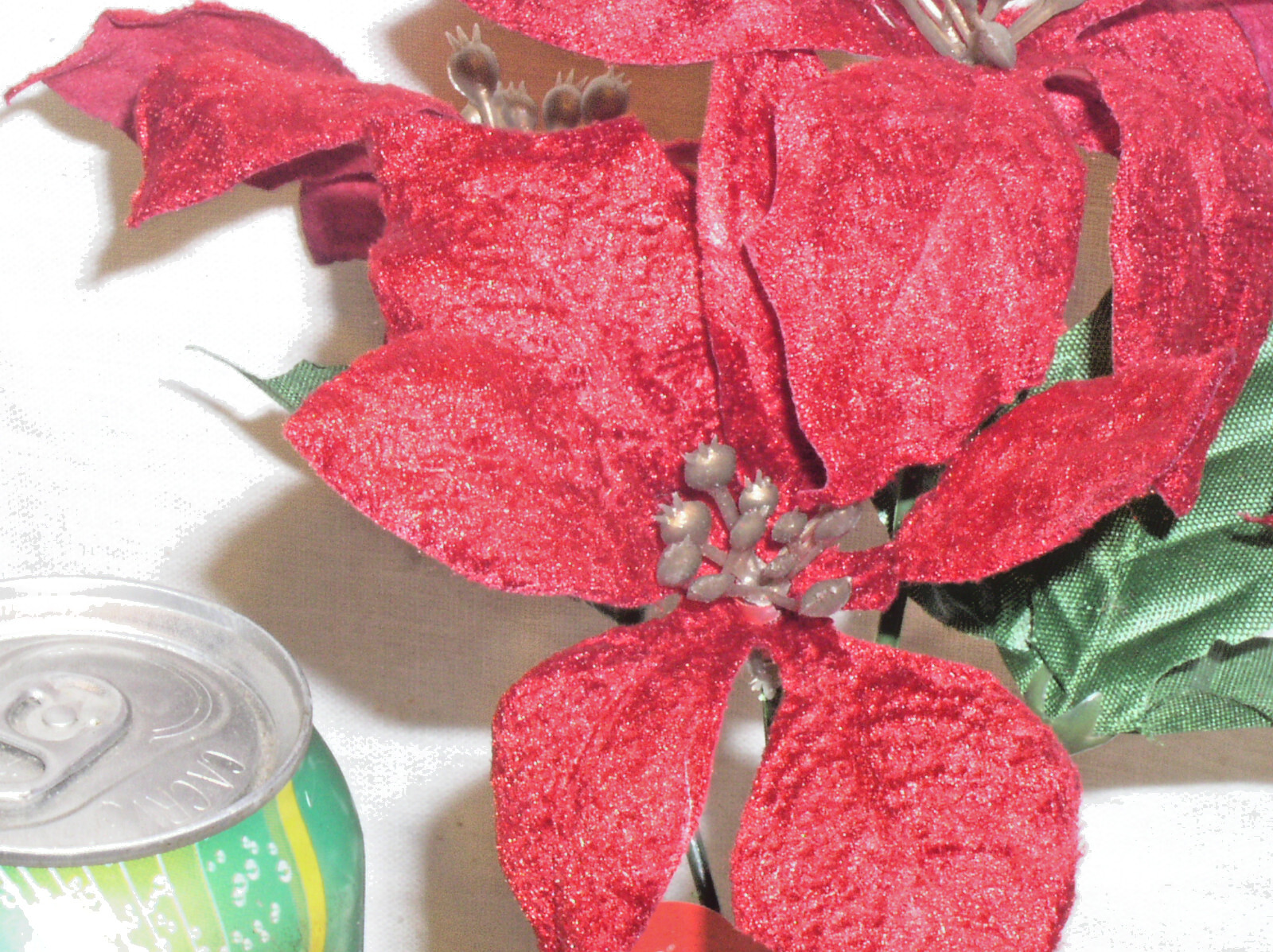 12 ASHLAND CHRISTMAS 9 INCH DARK RED POINSETTIA 4 STEM BUSH SILK FLOWER 756035