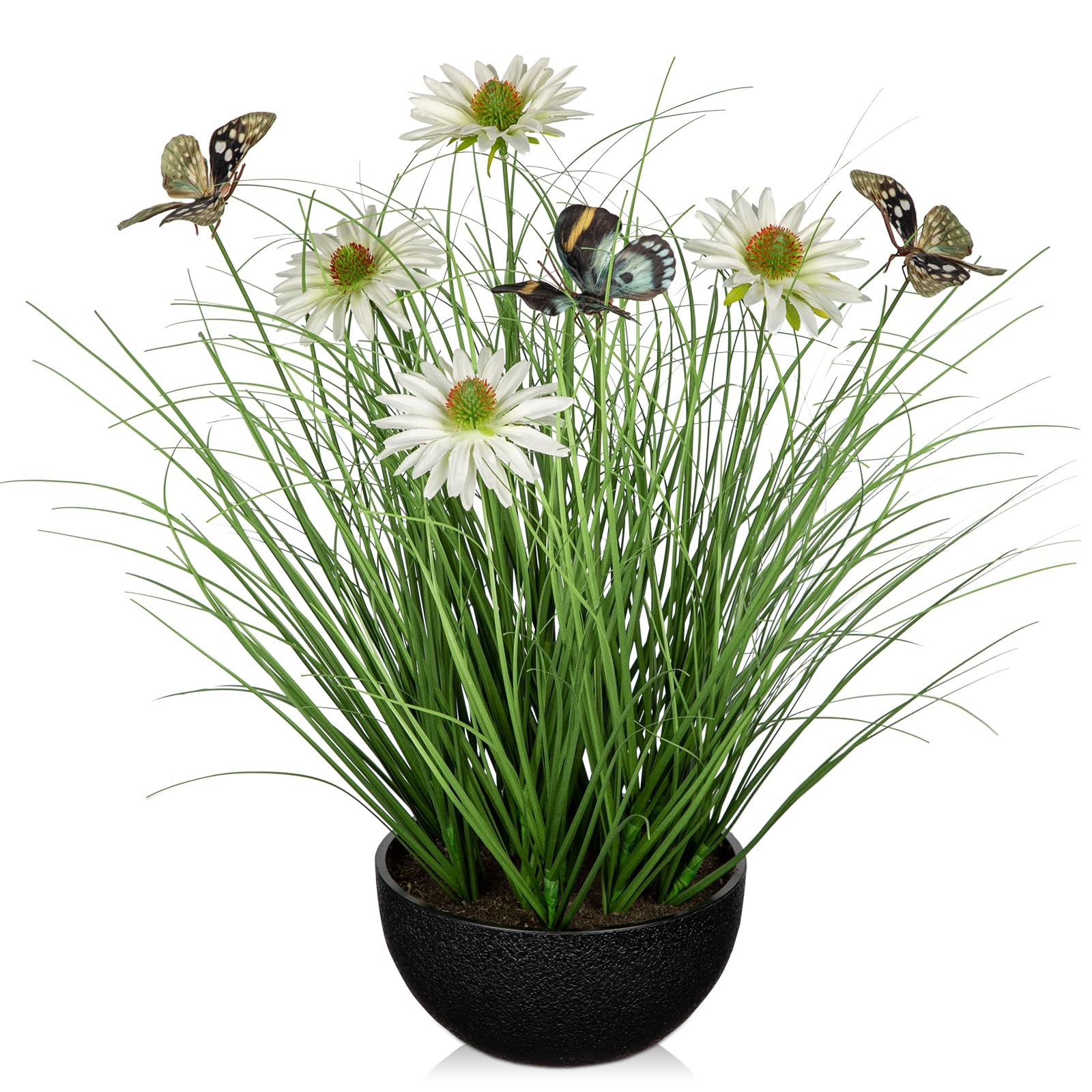 Artificial Plants Indoor with Pot, 17.3″ Fake Potted Plants Artificial Onion …