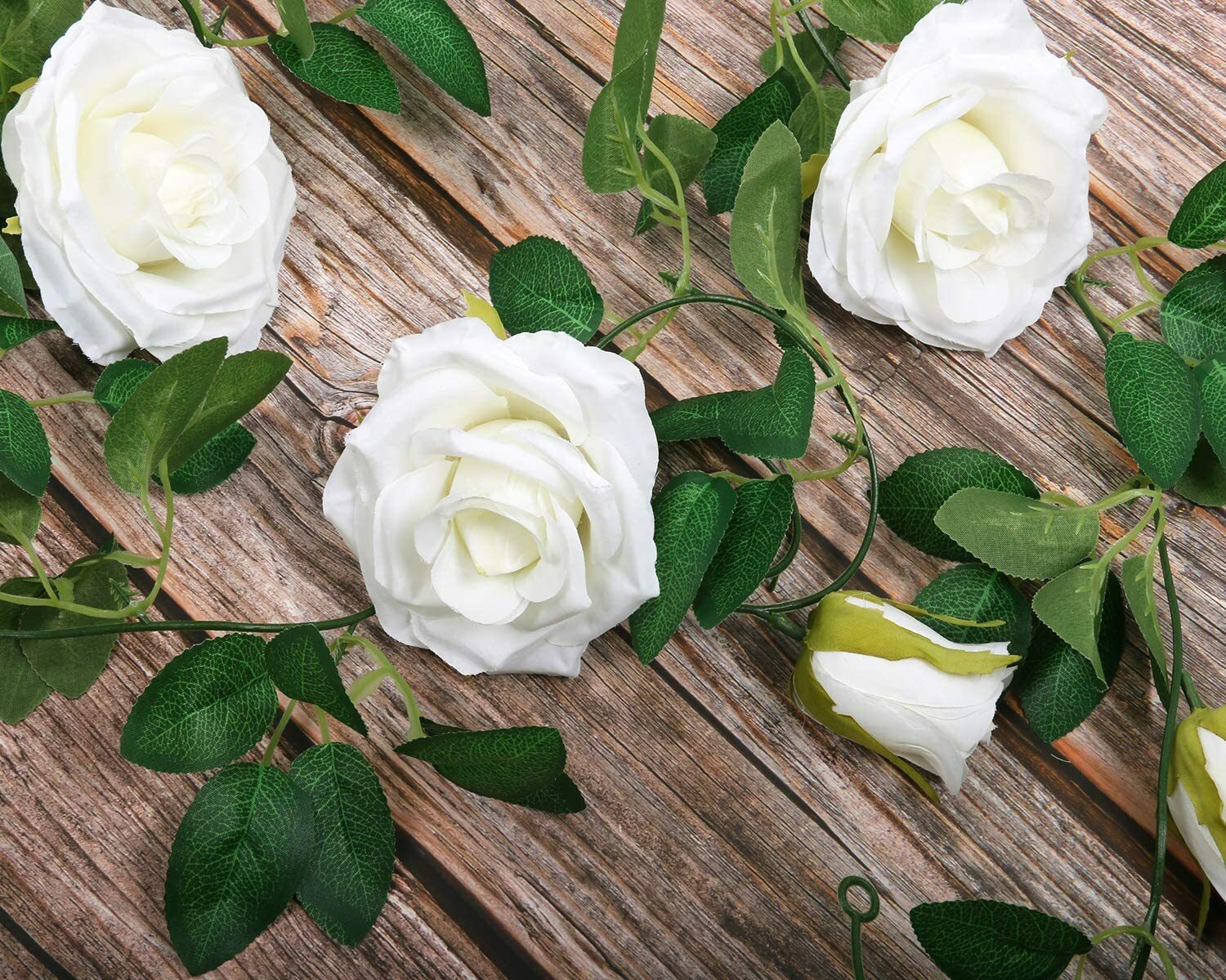 3PCS 8ft Artificial Silk Flower Garland Fake Flower Rose Vine Wall Hanging Plant