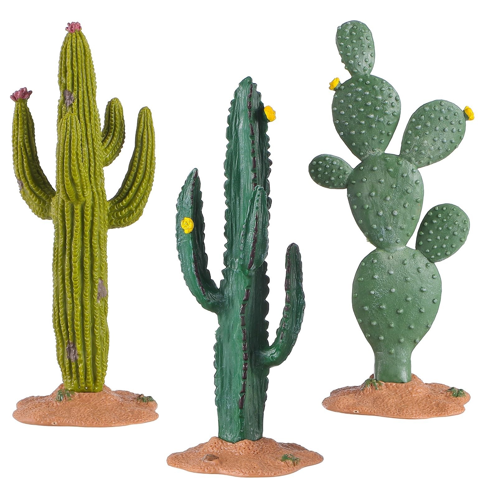 3pcs Artificial Cactus Set – Faux Succulent Plants for Home Office Decor, 5.5″ C