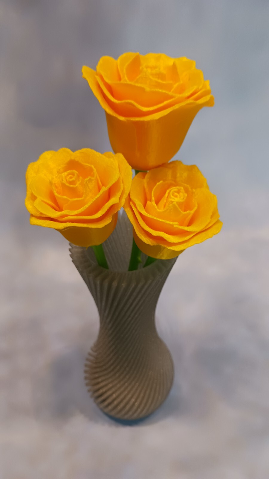 Mother’s Day Flowers Roses w/Vase 3D printed 3 Rose colors 2 color vases