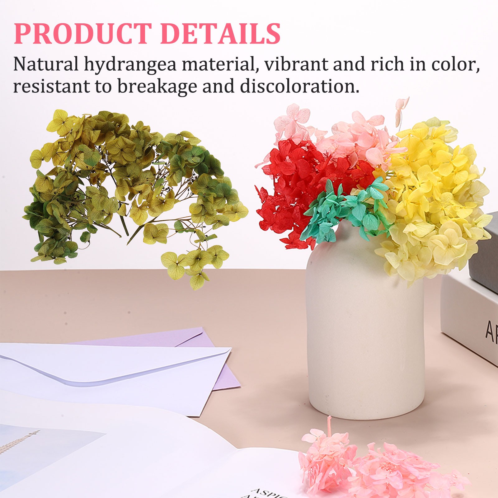 10g Mini Dried Hydrangea Flower Natural Pressed Flower Gradient Dark