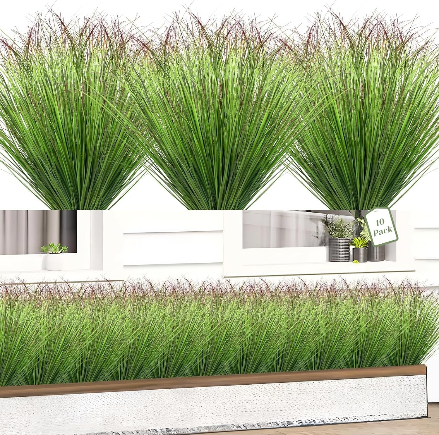 10/40Pcs Artificial Grass Plants, Faux Shrubs Wheat Grass, Artificial Tall Grass