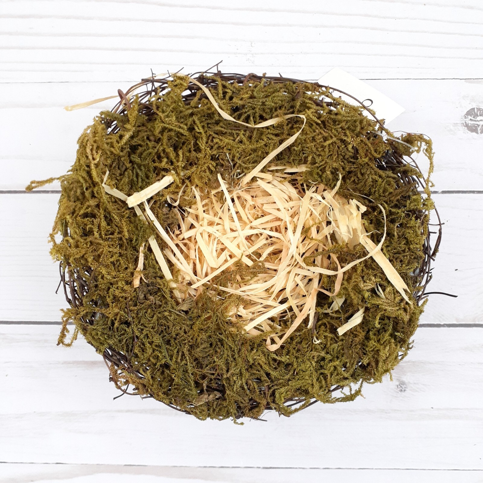 Grapevine Bird Nest with Moss Natural Fiber 6 inch