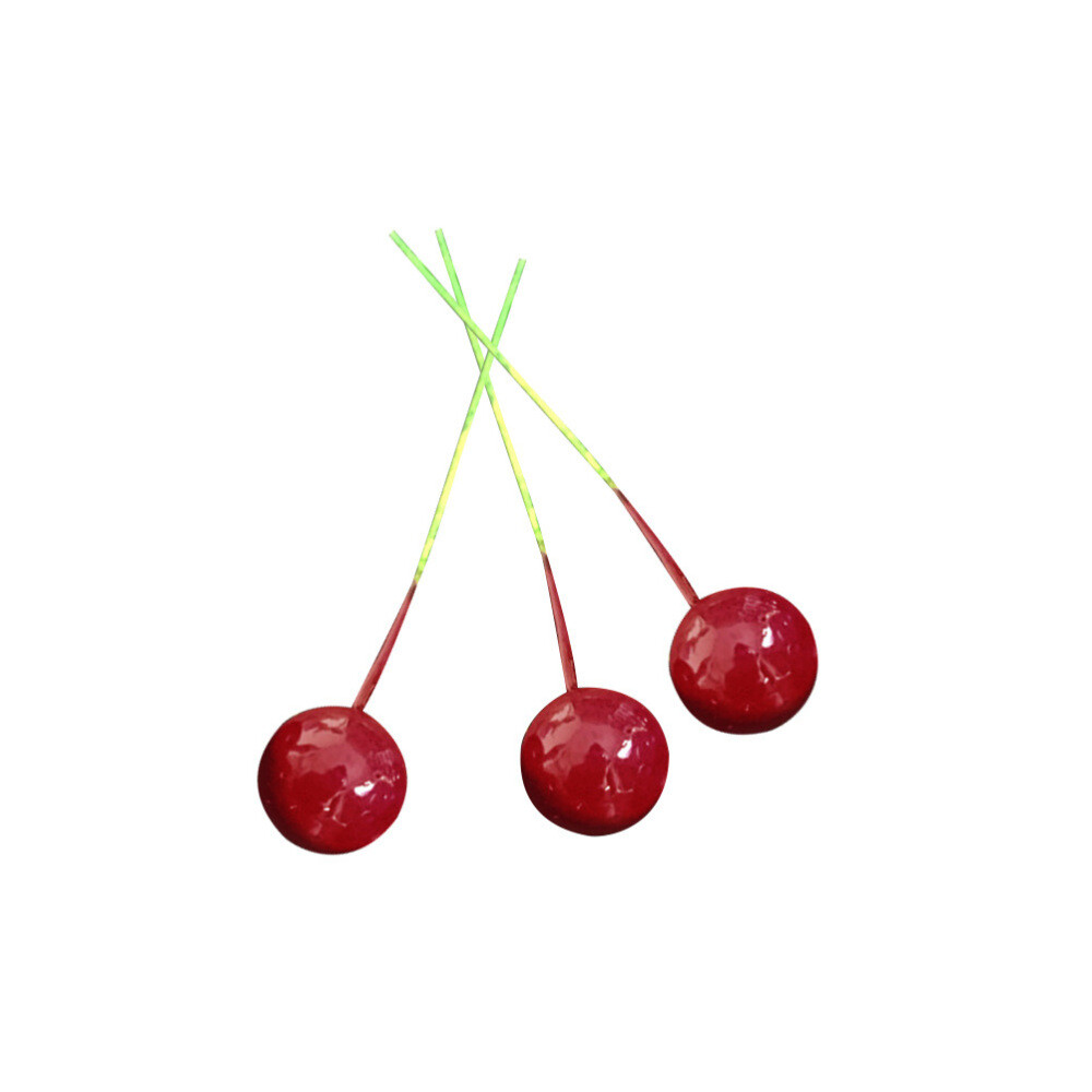 100PCS Simulation Cherry Artificial Lifelike Cherry Decoration Fake Fruit 10MM