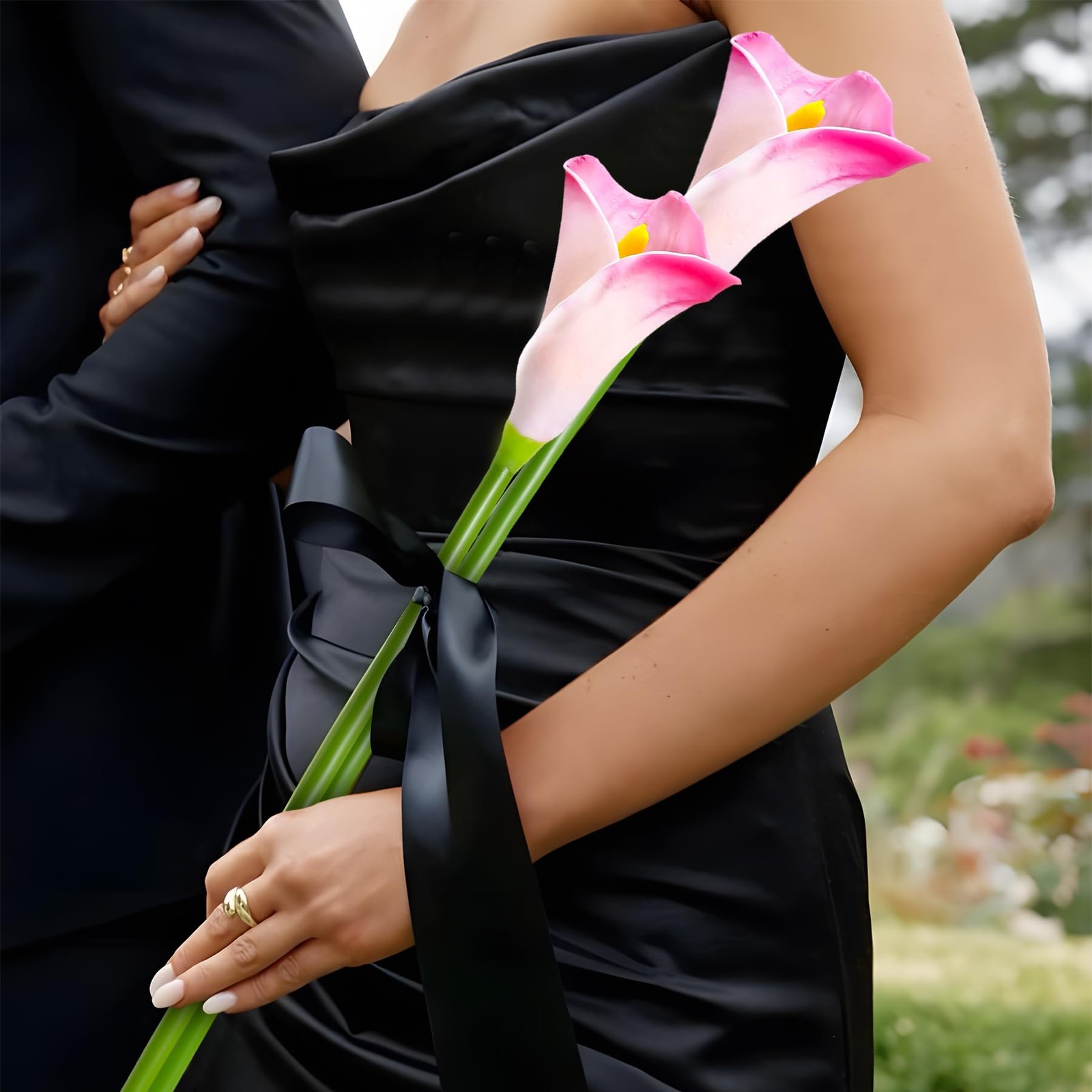 Lcuasc 10pcs Calla Lily Artificial Flowers,26″ Real Touch Long Stem Faux Call…