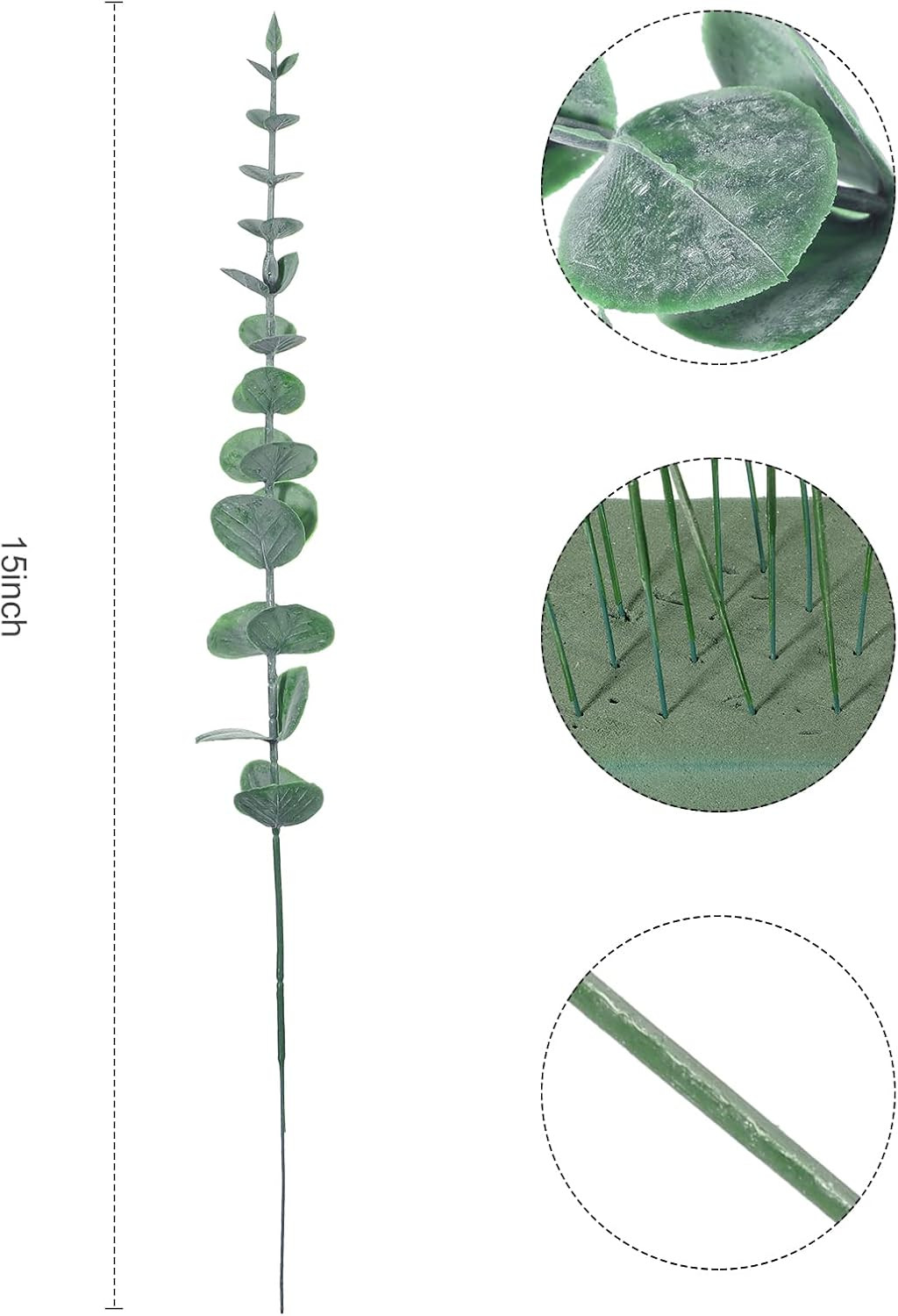 100 Pcs Eucalyptus Stems Faux Greenery Artificial Eucalyptus Leaves Decor Greene