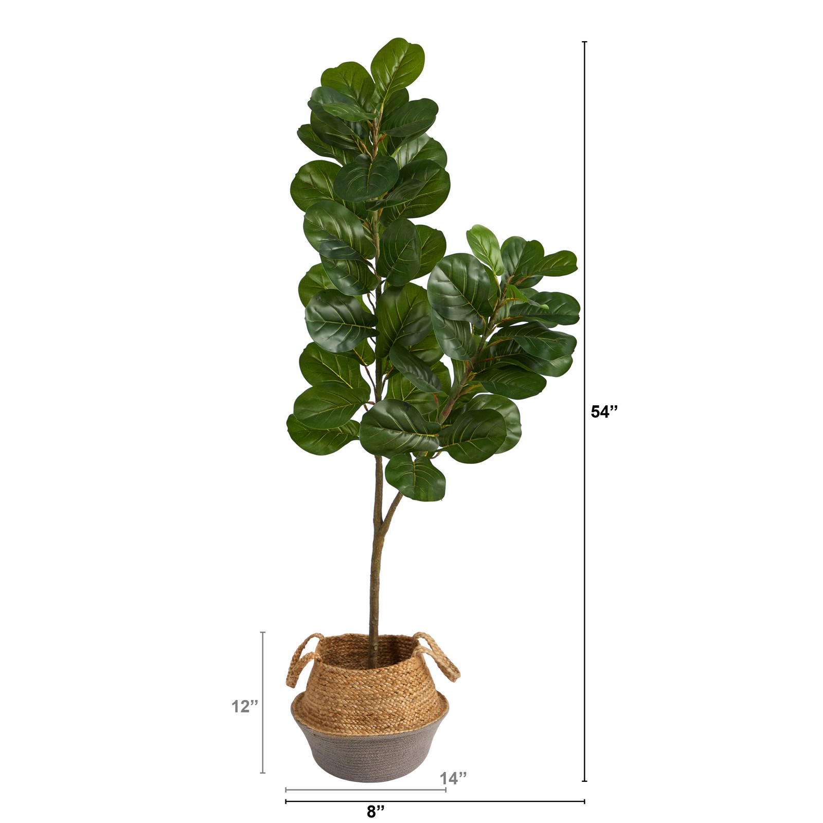 Nearly Natural 4.5ft Fiddle Leaf Fig Tree w/ Cotton & Jute White Woven