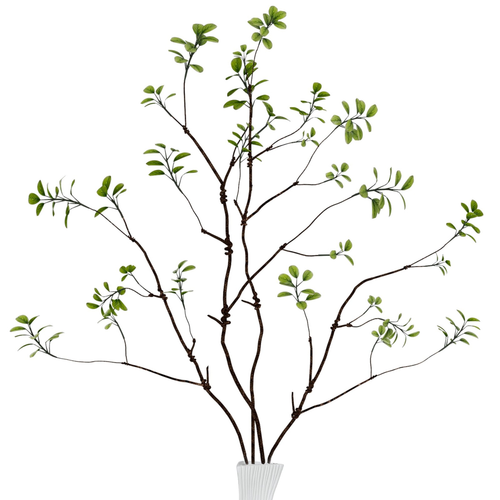 Faux Greenery Stems Branches for Vases, 4 Pcs Realistic Ficus Branches Fake E…