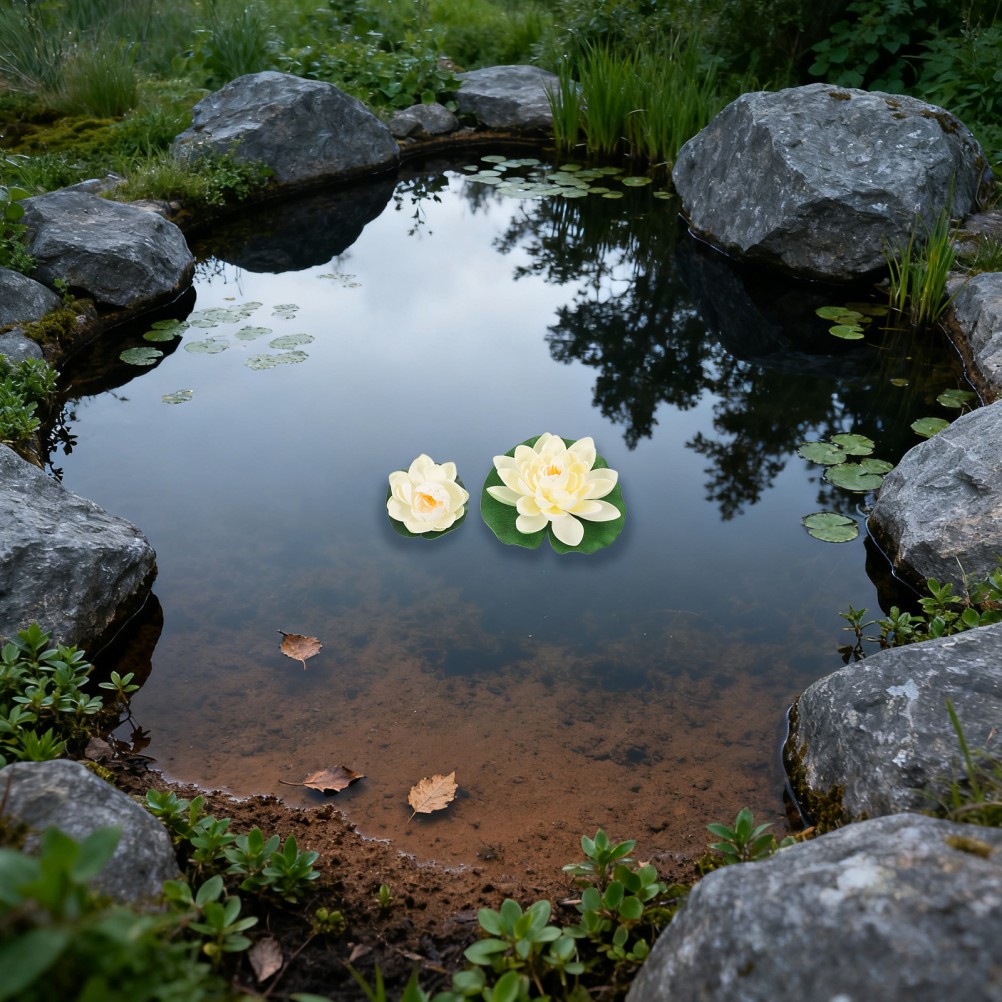 6 Pcs Lotus Stickers for Car Floating Foam Aquarium Flower Fish Tank Decoration