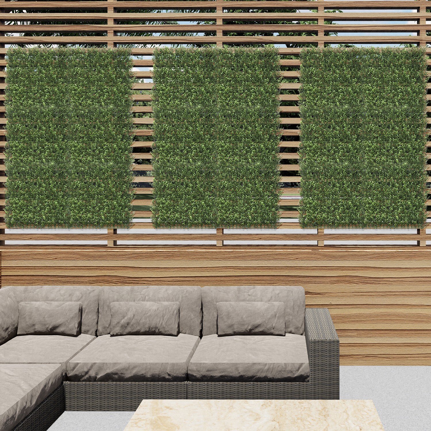 Clearance Sale 20″ Artificial Olive Buxus Leaf Fence Panel Home Holiday Decor