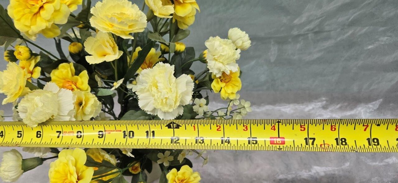 Yellow and White Faux Flower Bouquet – Adorable Floral Décor – Pastel Floral
