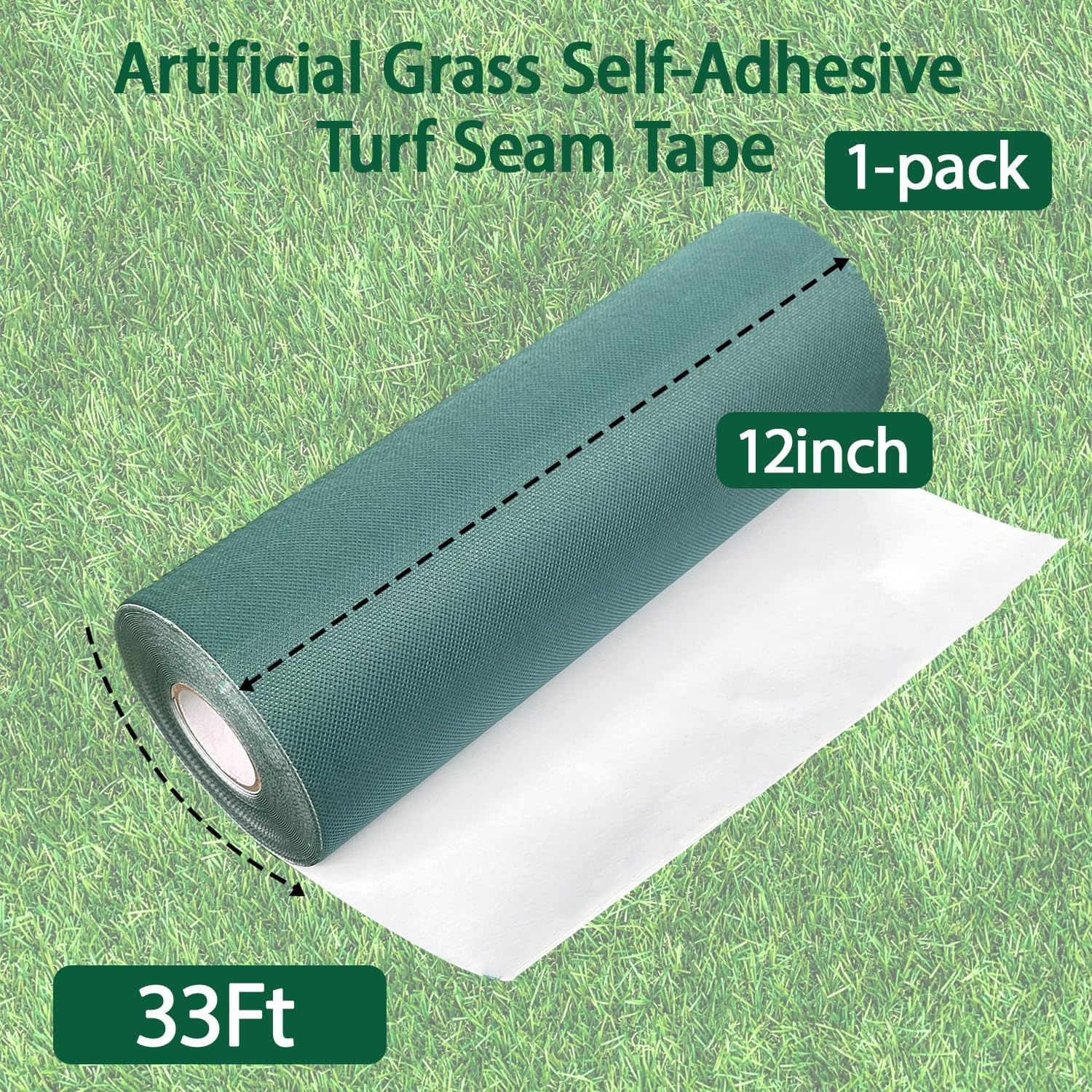 1 Roll 12 Inchx33 Ft SingleSided Artificial Grass SelfAdhesive Turf Seam Tape