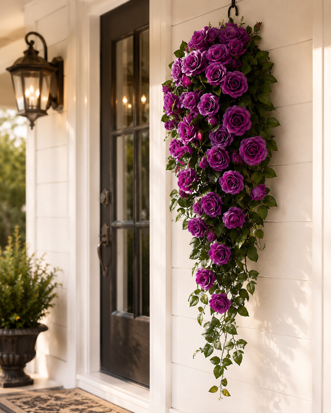 Artificial Purple Flower Garland Vine 90cm Hanging Faux Ivy Plant Home Party Dec
