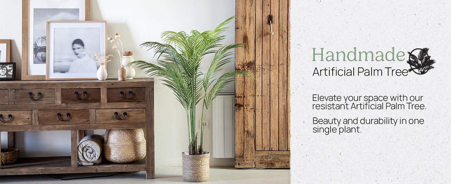 5ft 11in Artificial Palm Tree Plant for House, Apartment or Office – Realistic