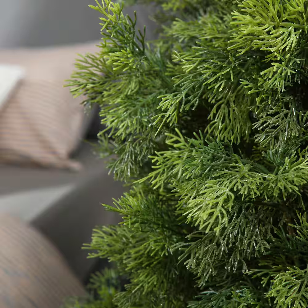 4 Ft. Artificial Indoor/Outdoor Topiary Cedar Tree, Fake Cypress Trees, Fake UV