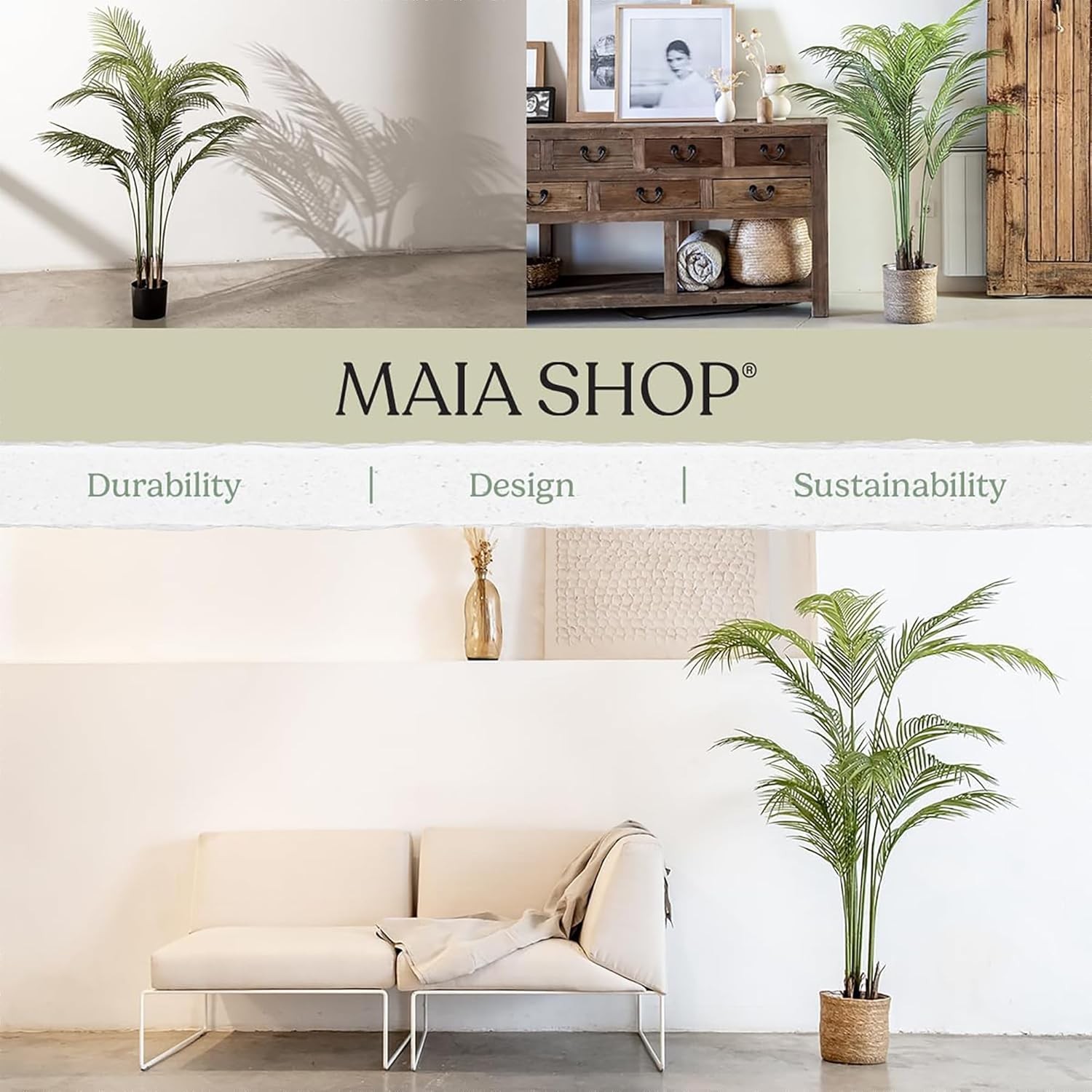 5ft 11in Artificial Palm Tree Plant for House, Apartment or Office – Realistic