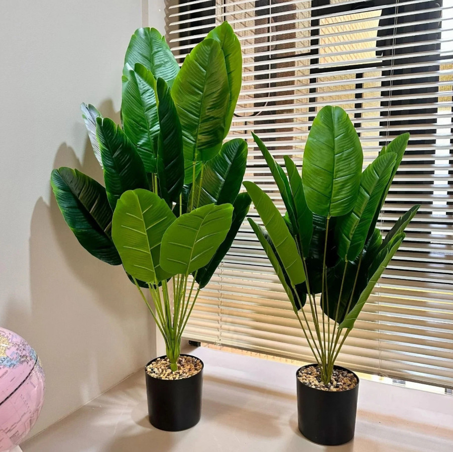Leaves Artificial Plants Large Tropical Palm Tree Fake Banana Plants Leaves Real