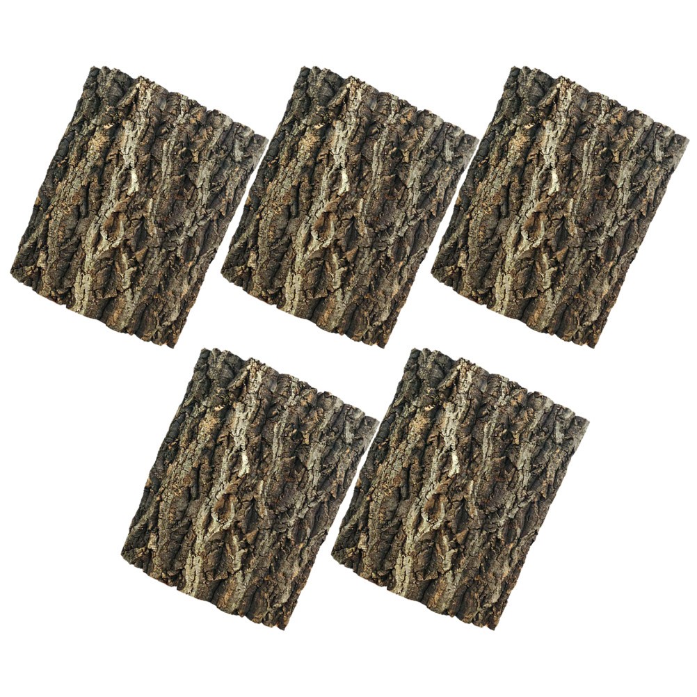 5Pcs Reptile Climbing Cork Bark Tiles Durable Brown Natural Terrarium Decor