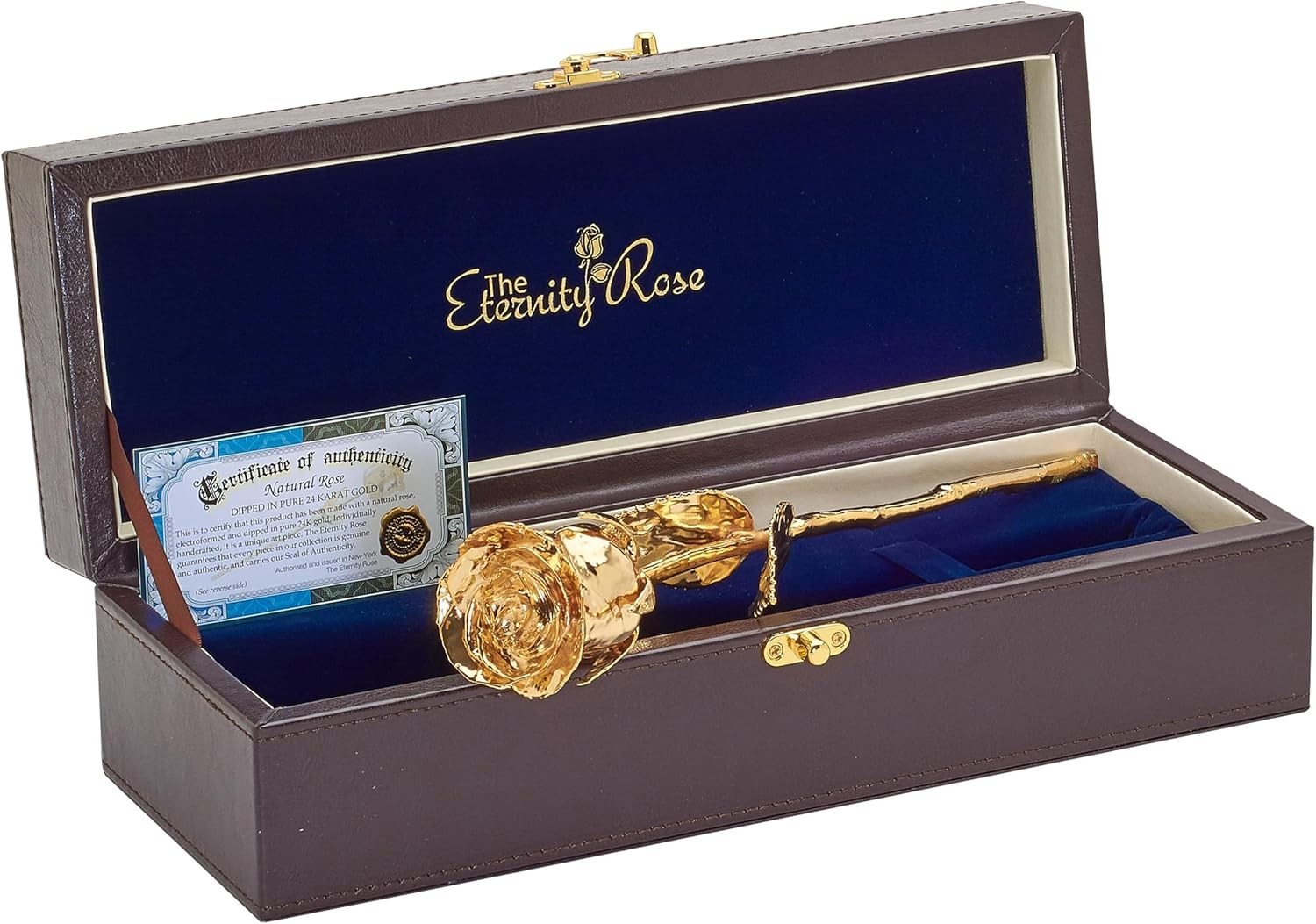 Gold Dipped Rose 24K, Romantic Gifts for Her, Real Preserved Flower, 11.5″, Anni