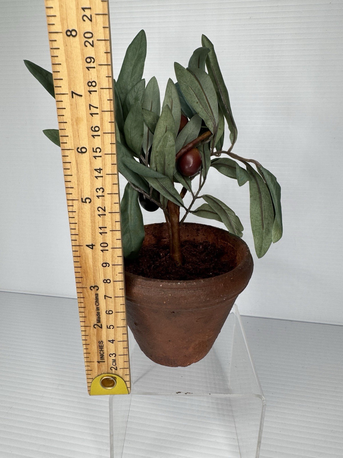 8” Artificial Olive Tree in Terra Cotta Pot Faux Plant Mediterranean Decor