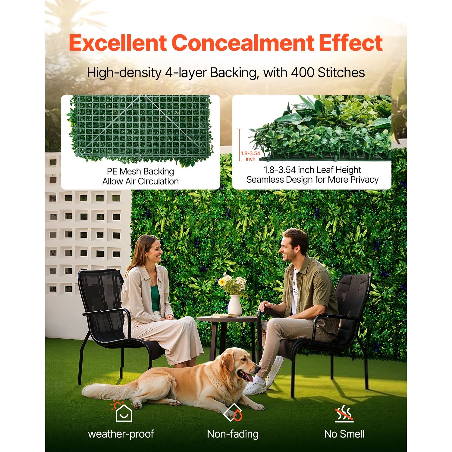 3D Artificial Grass Wall Panels 12PC 20x20in for Indoor Outdoor Green Decor