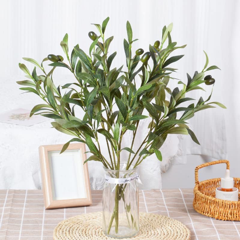 Pcs Artificial Olive Branches for Vases 19 Inch Faux Olive Branch Stems 4