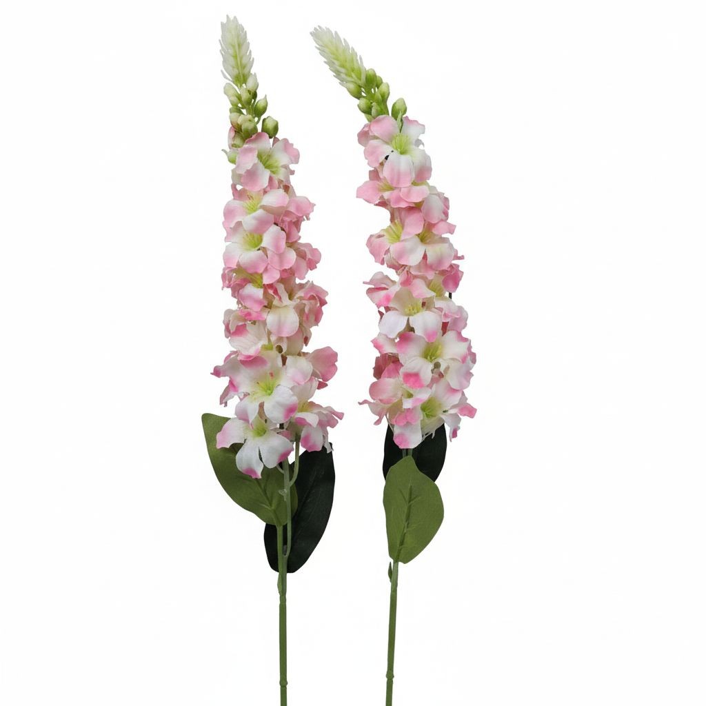 Artificial Pink White Snapdragon Stems Set of 2 Tall Faux Flowers Centerpiece