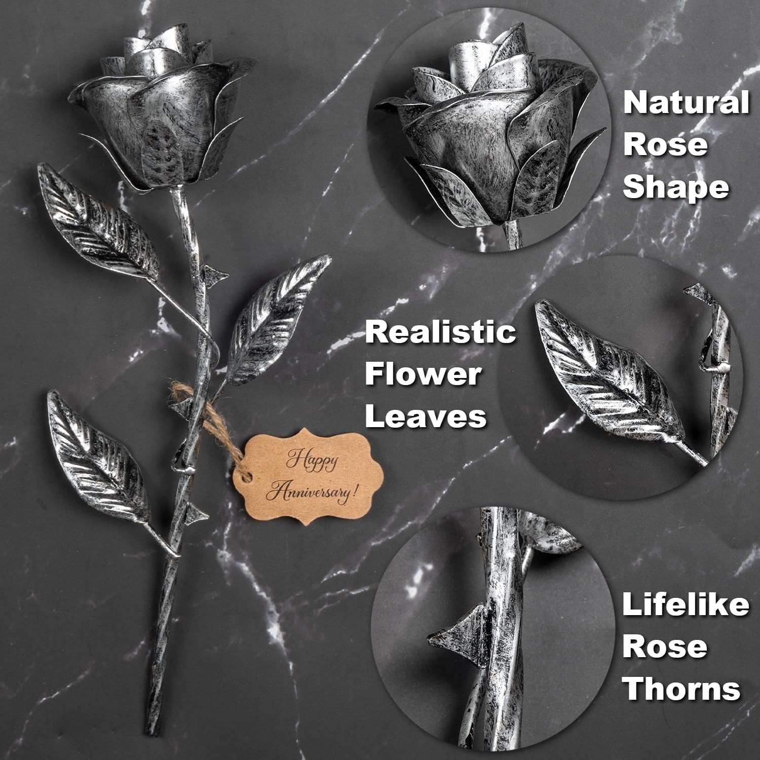Iron Gifts for 6th Anniversary – Metal Rose 6 Year Iron Anniversary for Her E…