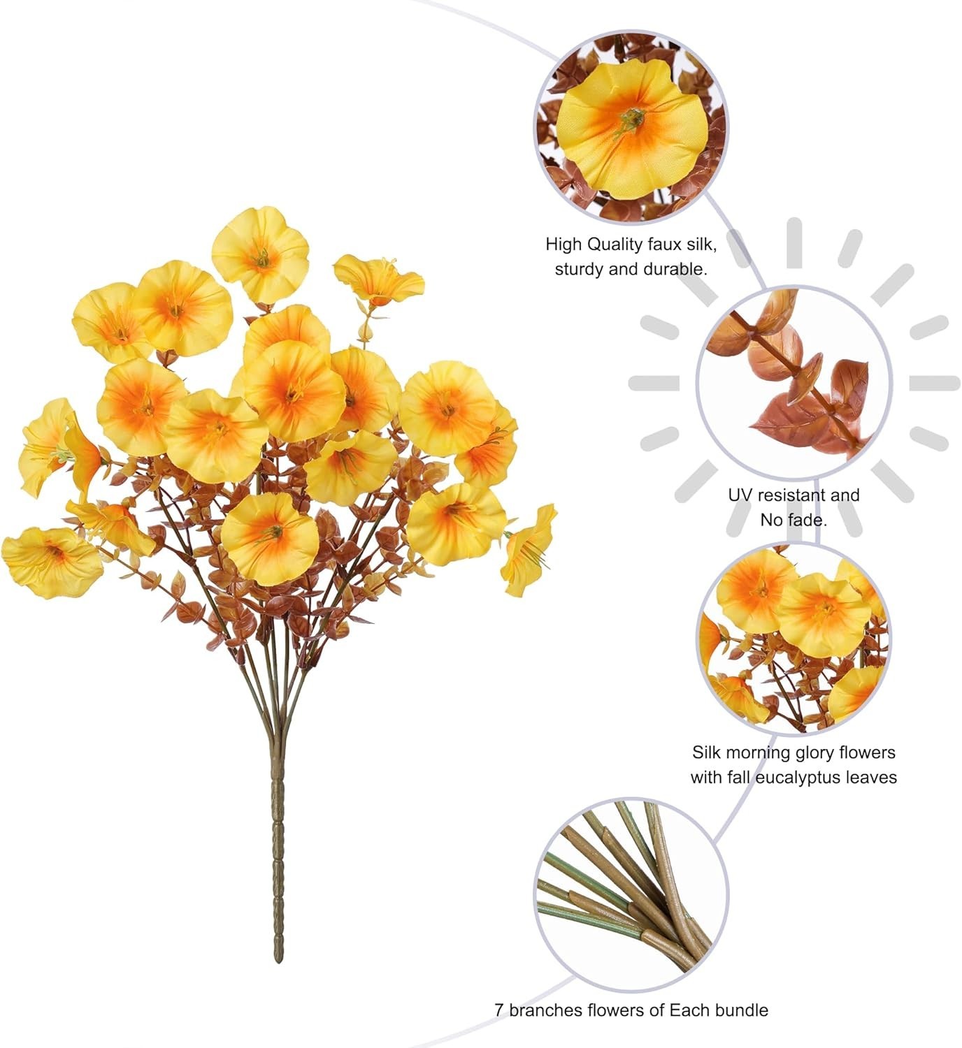 Fake Mums Fall Artificial Flowers Plants for Outdoors Autumn Decoration, 12